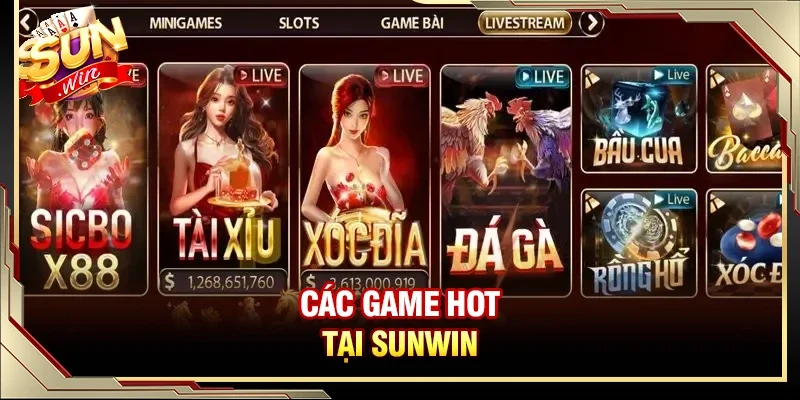 Các game hot tại Sunwin