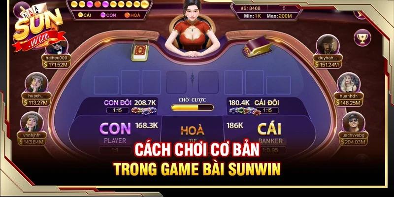 Cách chơi cơ bản trong game bài Sunwin