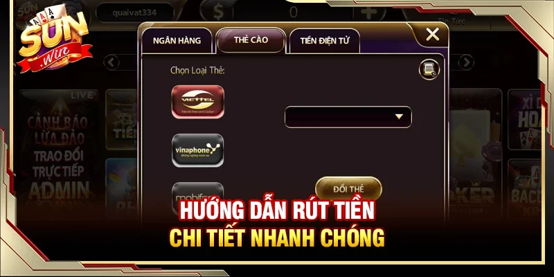 Hướng dẫn rút tiền Sunwin chi tiết nhanh chóng